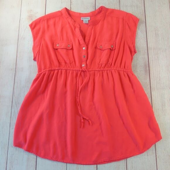 Motherhood Maternity split V-neck maternity top sz PL - Picture 1 of 6